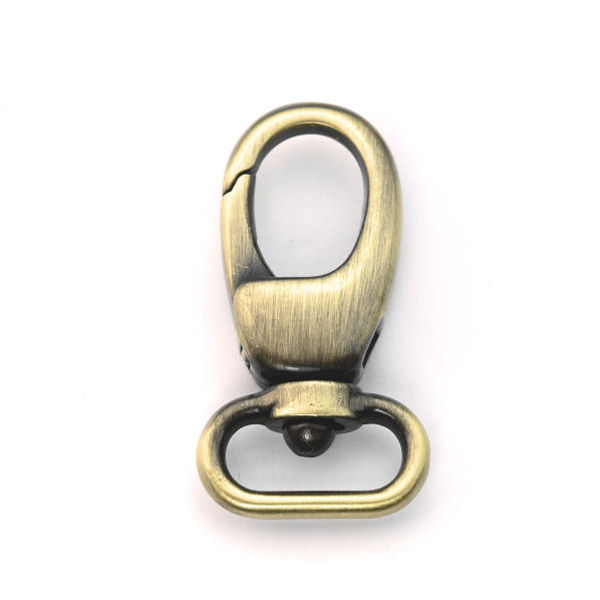 DESIGN-Karabinerhaken, altmessing, für 15 mm