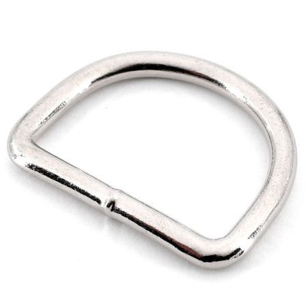 D-Ring, geschweisst, vernickelt, für 16 mm