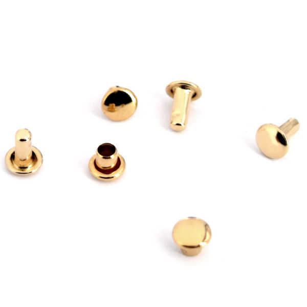 Doppel-Hohlniet Ø 5 mm Lg. 6 mm | vergoldet 24 kt Doppel-Hohlniet Ø 5 mm Lg. 6 mm | vergoldet 24 kt