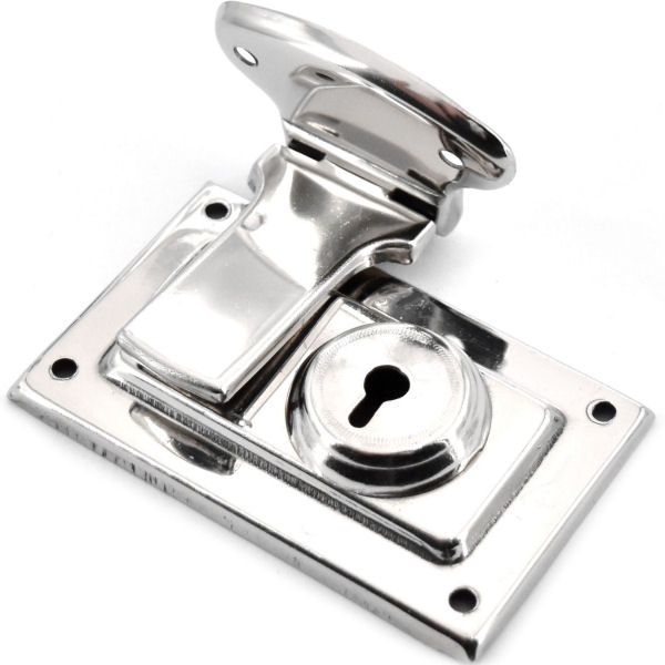 Klassik-Kofferschloss, Nickelstahl, groß