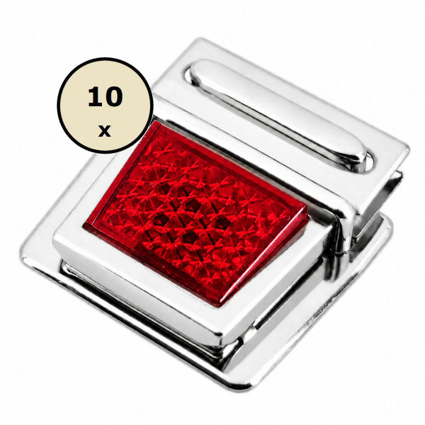 10 x Reflektor-Steckschloss 48mm | rot