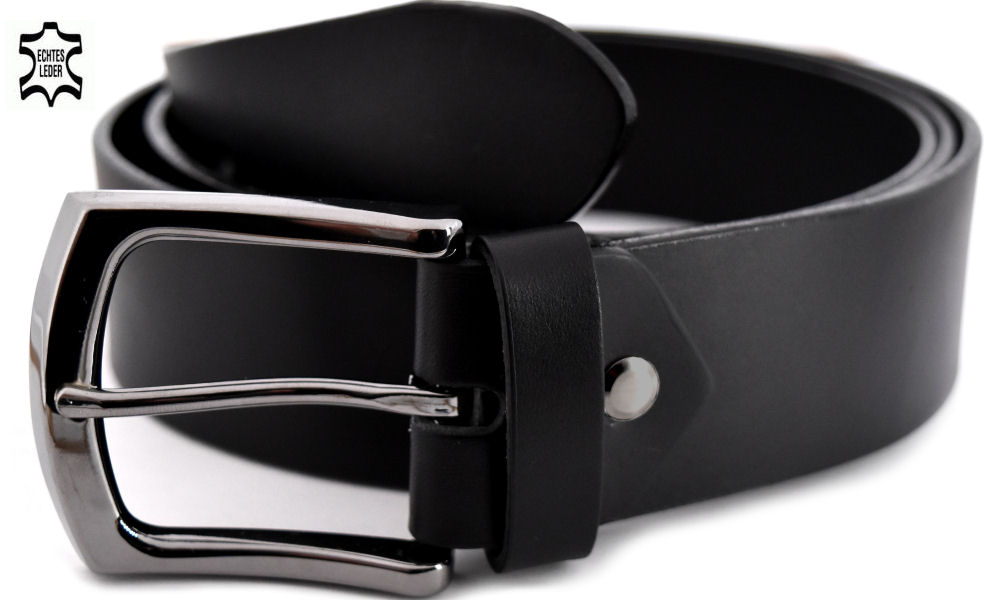 GL-8009-40-sz-600-G-rtel-Echt-Leder-Germany-40-mm-schwarz Gürtel ECHT LEDER | 4 cm | All Black