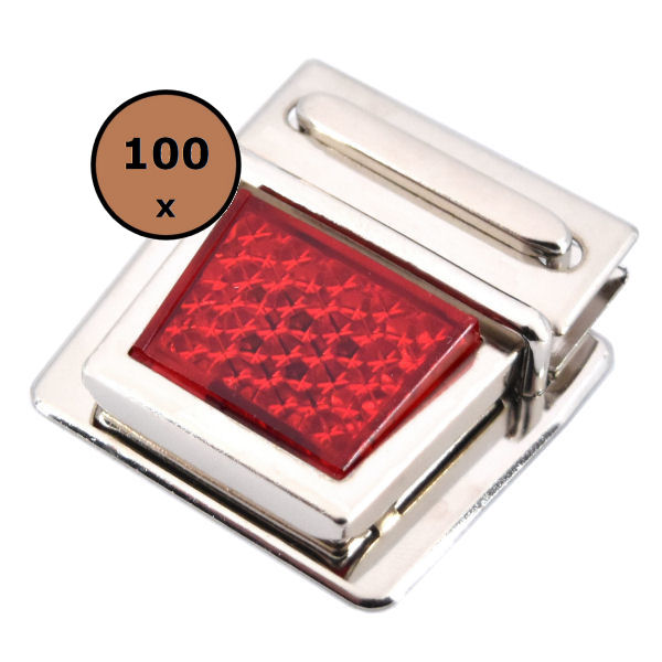 100 Stück | Reflektor-Steckschloss rot 100 Stück | Reflektor-Steckschloss rot