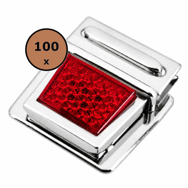 100 x Reflektor-Steckschloss 48mm | rot