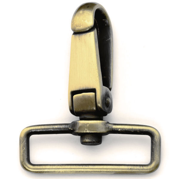 DESIGN-Karabinerhaken für 40 mm | altmessing DESIGN-Karabinerhaken für 40 mm | altmessing