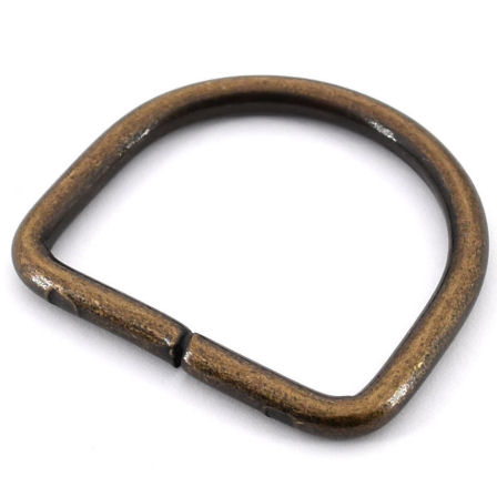 D-5631-am-8-TV-448-D-Ringe-halbrunde-Ringe-Oesen-Halter-25-mm-altmessing-Taschen-Lederwaren-shop D-Ring, altmessing, für 30mm