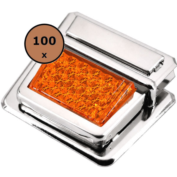 100 x Reflektor-Steckschloss 60mm | orange