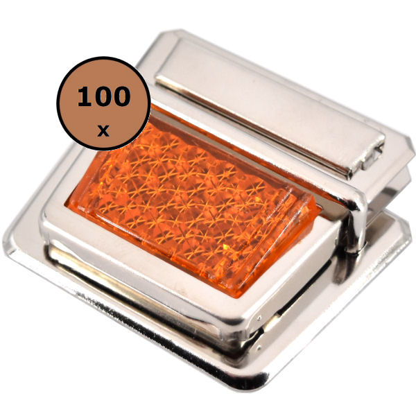 100 Stück | Reflektor-Steckschloss orange 100 Stück | Reflektor-Steckschloss orange