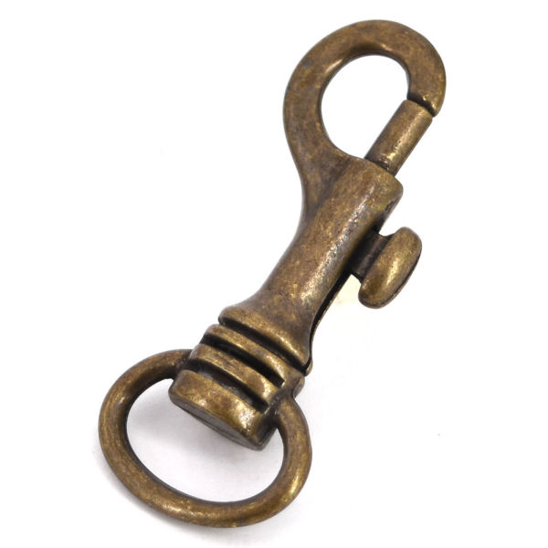 Taschen-Karabinerhaken für 17 mm | altmessing Taschen-Karabinerhaken für 17 mm | altmessing
