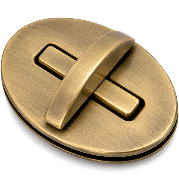 DESIGN-Drehverschluss 66x41 mm | altmessing