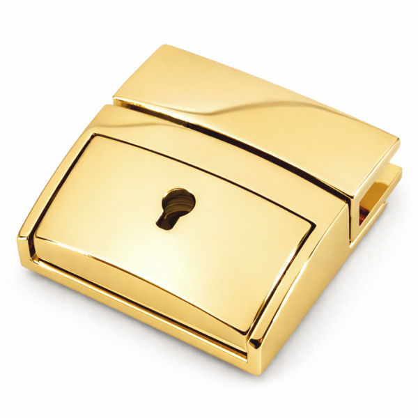 Steckschloss, massiv 42x41 mm | gold poliert