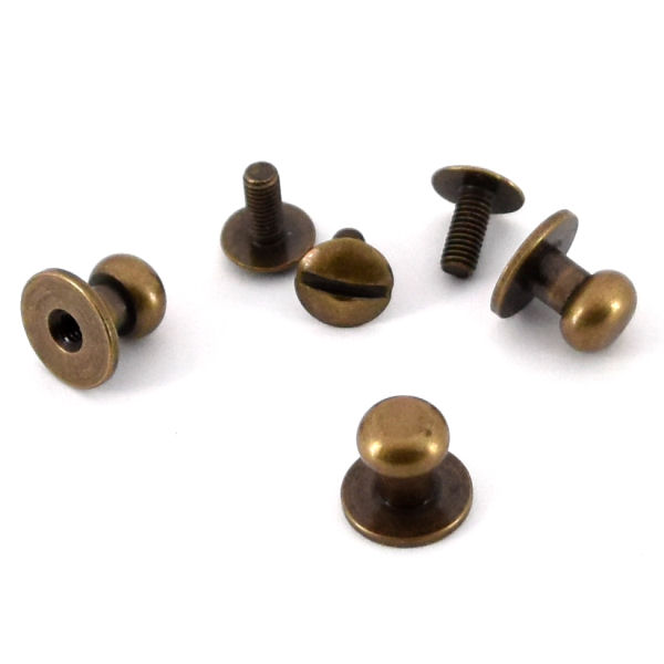 3793-am-8-TV-600-Schraubkn-pfe-Schraubnieten-altmessing Schraubknopf - 7 x 10 mm - altmessing