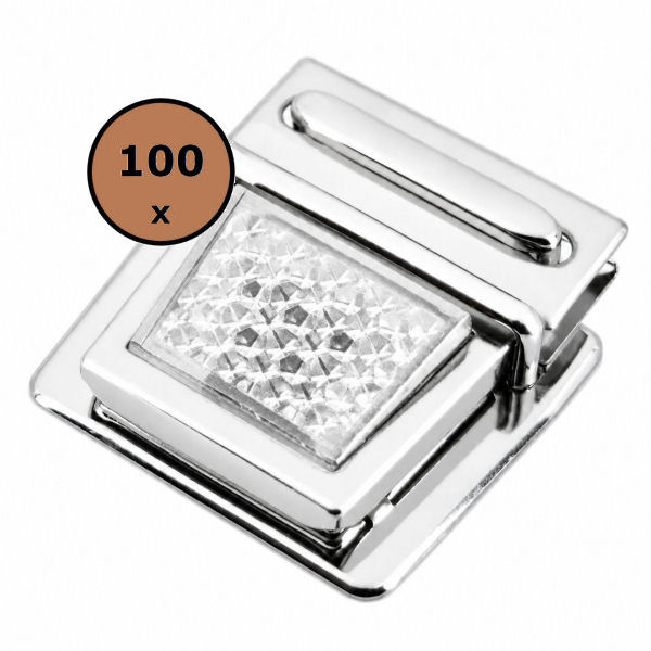 100 x Reflektor-Steckschloss 48mm | weiss