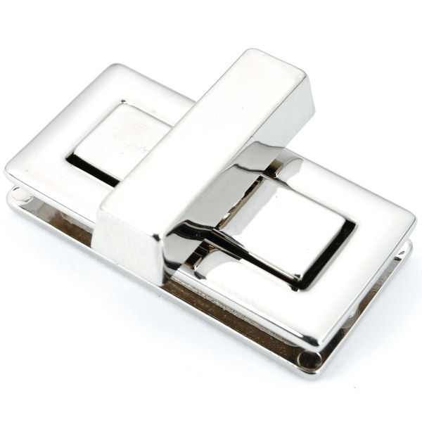 D-1837-ni-8-TV-600-DESIGN-Drehverschluss-eckig-silber-nickel-Mappen-Taschen-Lederwaren DESIGN-Drehverschluss 40 x 21 mm | nickel pol.