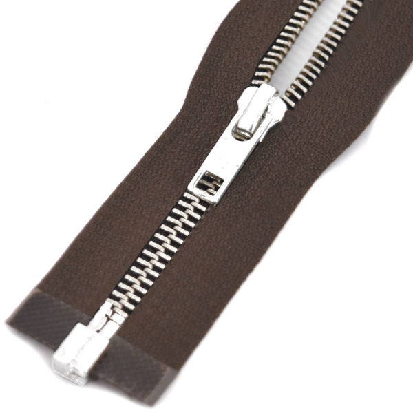 METALL-Reißverschluss 60cm | braun/nickel