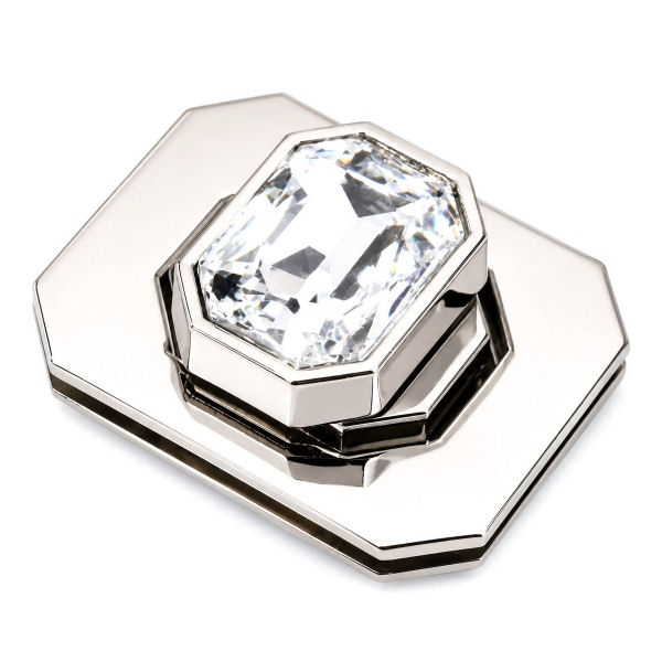 Drehverschluss KRISTALL 50x39 mm | nickel pol.