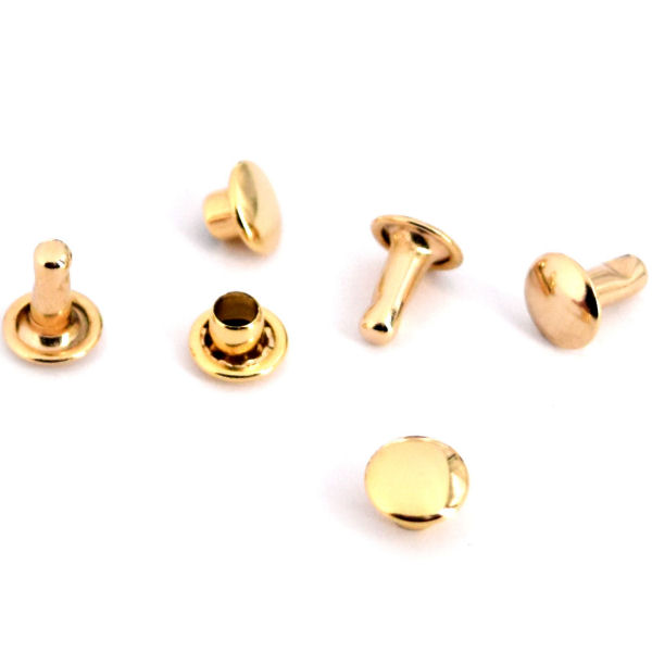 Doppel-Hohlniet Ø 7 mm Lg. 7 mm | vergoldet 24 kt Doppel-Hohlniet Ø 7 mm Lg. 7 mm | vergoldet 24 kt