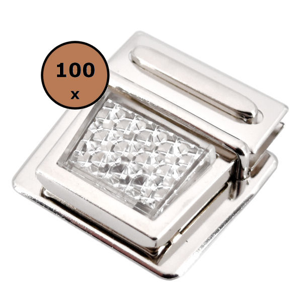 100 Stück | Reflektor-Steckschloss weiss 100 Stück | Reflektor-Steckschloss weiss