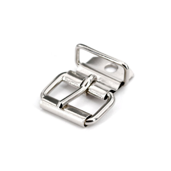 Rollschnalle mit Nietblech, vernickelt, für 16 mm Rollschnalle mit Nietblech, vernickelt, für 16 mm