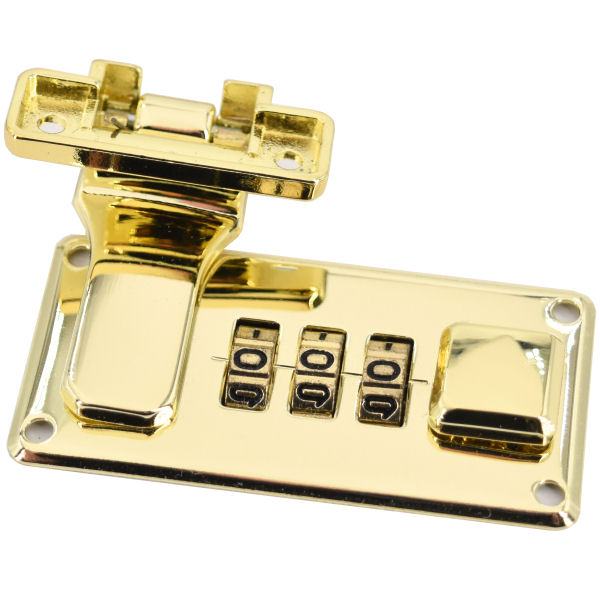 Koffer-Zahlenschloss, gold pol. | 66x33 mm