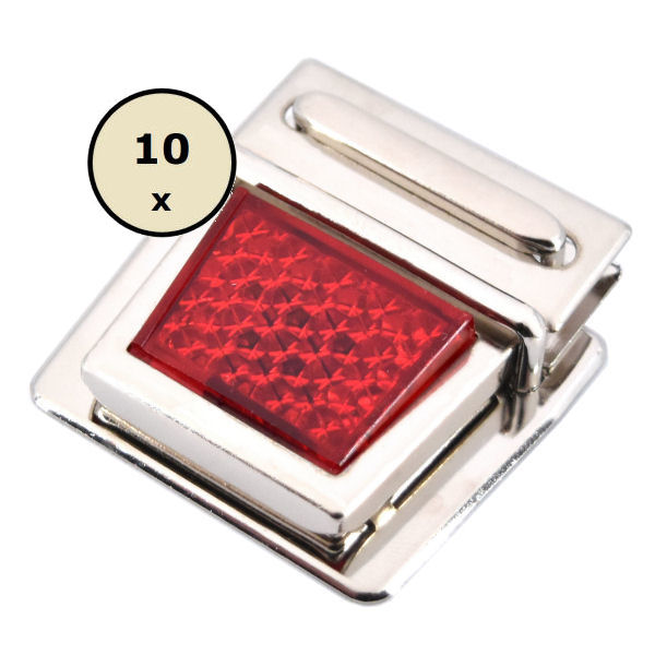 10 Stück | Reflektor-Steckschloss rot 10 Stück | Reflektor-Steckschloss rot